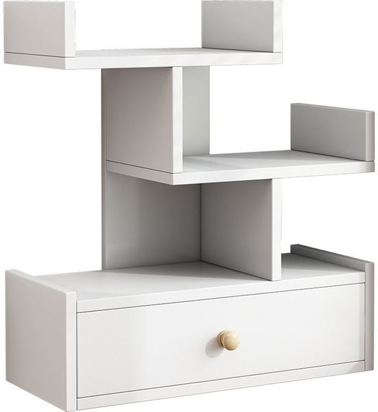 habeig Mehrzweckregal Standregal mit Schublade 52x40x18cm Tischregal weiß
