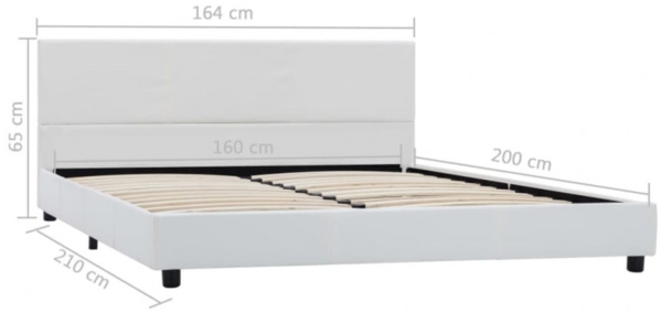 vidaXL Bettgestell Weiß Kunstleder 160x200 cm [284766] Bild 14