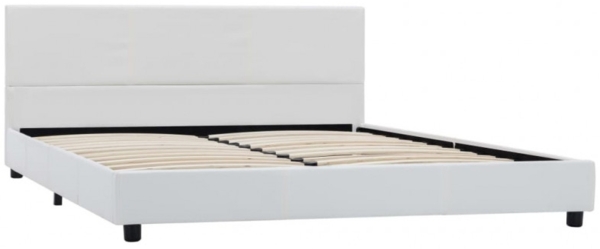 vidaXL Bettgestell Weiß Kunstleder 160x200 cm [284766] Bild 6