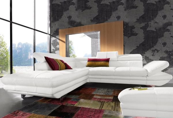 COTTA Polstergarnitur Enterprise L-Form, (Set), Set bestehend aus: Ecksofa mit Arm- & Kopfteilverstellung & Hocker