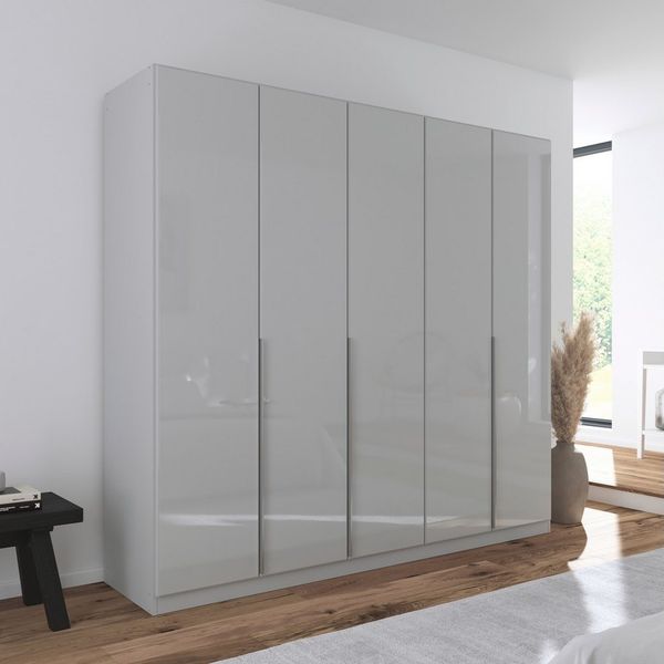 OTTO home Drehtürenschrank Kleiderschrank Kleiderschränke Schrank Garderobe AGORDO mit Glasfront (in zwei Griff-Farben, Breiten 91-405 cm) durchdachte Innenausstattung, in 8 Breiten und 2 Höhen MADE IN GERMANY