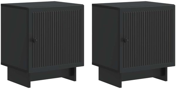 vidaXL Nachttisch 2 pcs Schwarz 43 x 34,5 x 50 cm Holzwerkstoff 893878