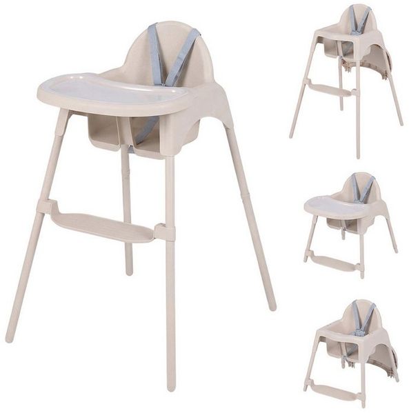 COSTWAY Hochstuhl (1 St), Kinderhochstuhl, 4 in 1 Babystuhl, mit 2 Höhen