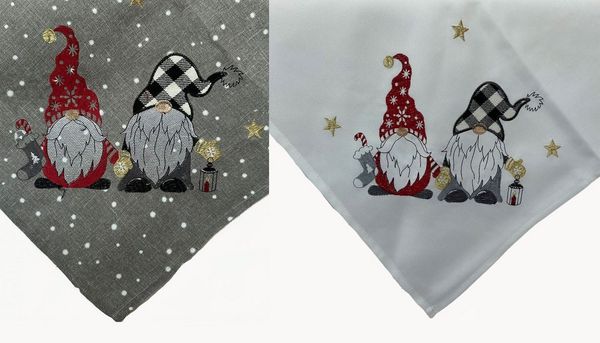 texpot Tischdecke Stickerei Wichtel Winter Weihnachten Tischläufer (1-tlg)