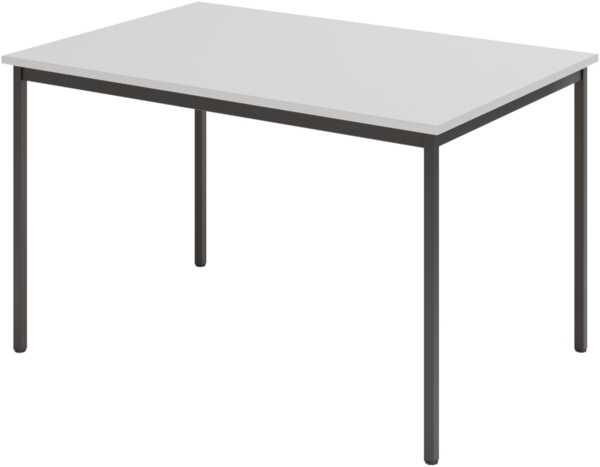 bümö Tisch, Multifunktionstisch 120 x 80 cm in Grau/Schwarz - Besprechungstisch, Konferenztisch, Meetingtisch, Mehrzwecktisch, Pausentisch, Besprechungsraum, Meetingraum, Pausenraum, VS12-5-D