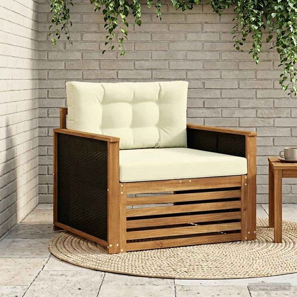 vidaXL Outdoor Mittelsofa Massivholz Akazie Natur 3438929