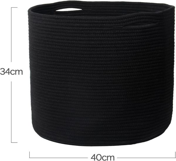 Zedelmaier Wäschekorb aus Baumwolle mit Griffen, Aufbewahrungskorb Geflochten, Korb Aufbewahrung für decken, spielzeug, kuscheltier,Kleidung