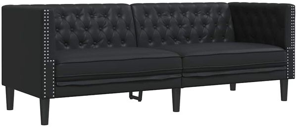 vidaXL Sofa Schwarz 194 x 74,5 x 70,5 cm PVC 42013015