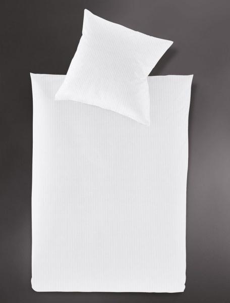 Irisette Interlock-Jersey uni Bettwäsche Set uni Lumen 8129 weiss 135 x 200 cm + 1 x Kissenbezug 80 x 80 cm