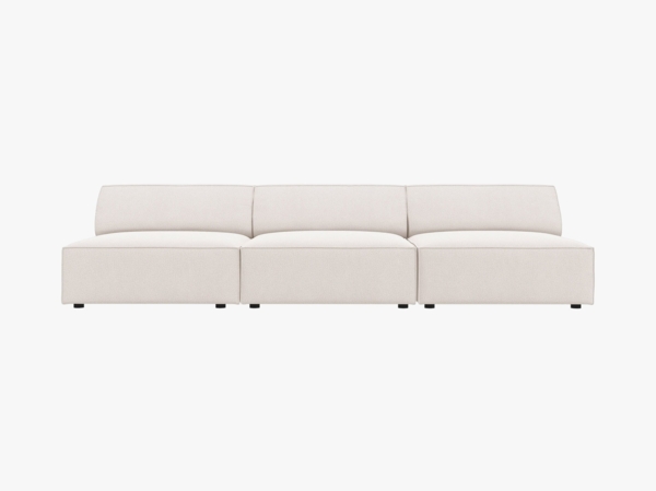 Micadoni 3-Sitzer Sofa Jodie beide Seiten offen Strukturierter Stoff Megan Helles Beige