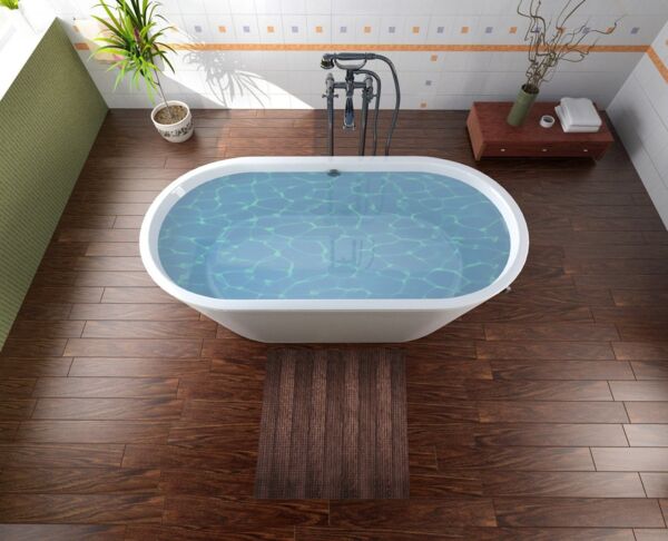 Wallario Schaum-Badematte Holzmuster - Oberfläche mit Holzmaserung VII, Höhe 5.5 mm, rutschhemmend, geeignet für Fußbodenheizungen, Polymer-Schaum, rechteckig