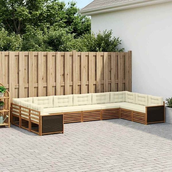 vidaXL Sofagarnituren mit Kissen 10 pcs Massivholz Akazie 3383883