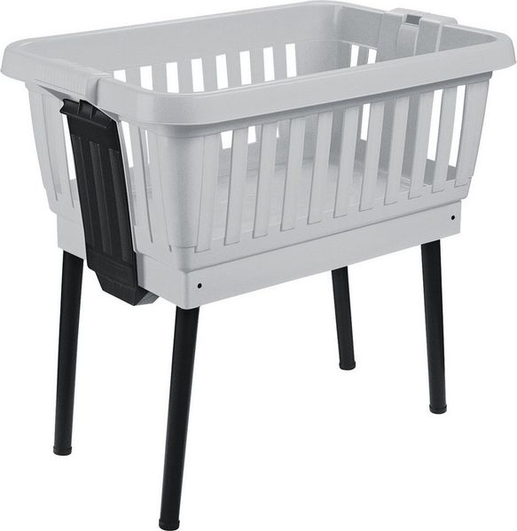 Tontarelli Wäschekorb mit ausklappbaren Beinen Amico 50 L hellgrau 64x43x61 cm
