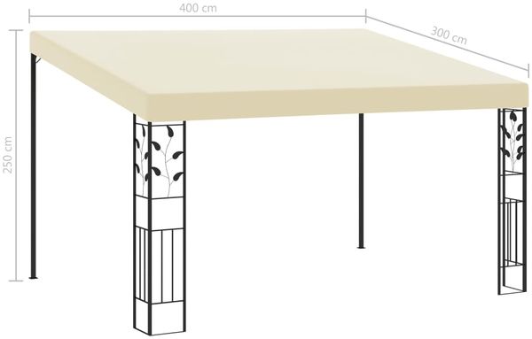 vidaXL Wand-Pavillon 4x3x2,5 m Cremeweiß 47998 Bild 6
