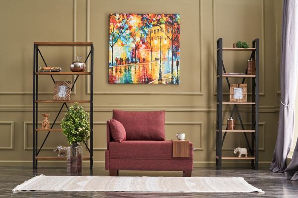 1-Sitzer-Sofa, 'Fly', 80 x 75 x 100, Weinrot