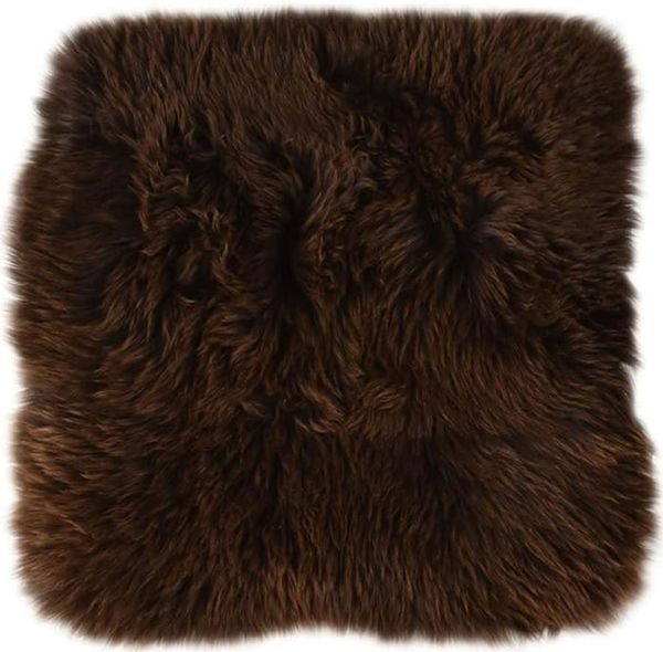 KUHFELL online & NOMAD Stuhlkissen Lammfell Sitzauflage Stuhlkissen Natur 37 x 37 cm Echtes Schaffell