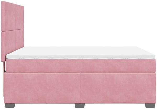 vidaXL Boxspringbett mit Matratze Rosa 140x200 cm Samt 3293229 Bild 11
