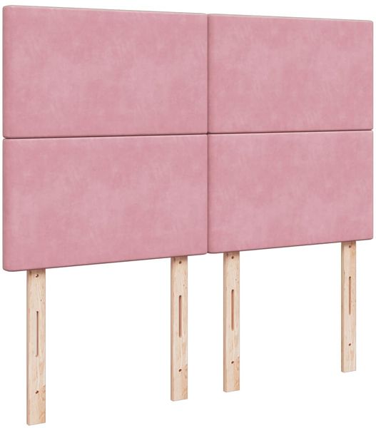 vidaXL Boxspringbett mit Matratze Rosa 140x200 cm Samt 3293229 Bild 7