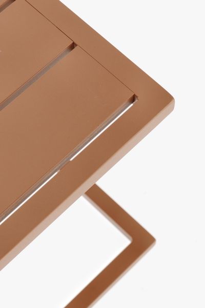 Gartenbeistelltisch Orltay aus Aluminium, modern pulverbeschichtet, Pecan Orange-Braun, 40x40 cm Bild 5