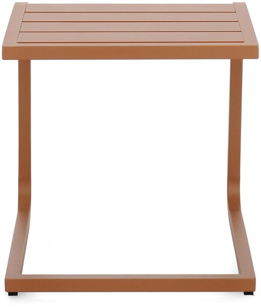 Gartenbeistelltisch Orltay aus Aluminium, modern pulverbeschichtet, Pecan Orange-Braun, 40x40 cm Bild 3