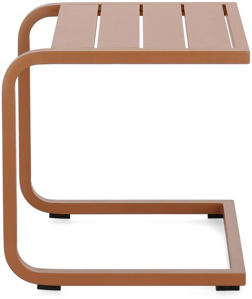Gartenbeistelltisch Orltay aus Aluminium, modern pulverbeschichtet, Pecan Orange-Braun, 40x40 cm Bild 4