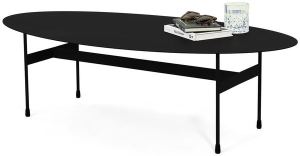 Spinder MIRA OVAL Couchtisch, Stahl, modern, minimalistisch, schwarz