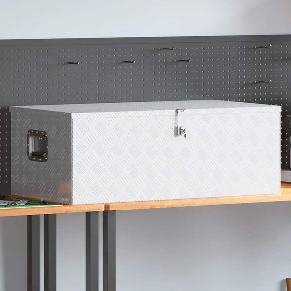 vidaXL Aufbewahrungsbox Silbern 100x55x37 cm Aluminium 152256