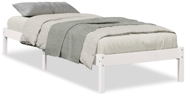 vidaXL Massivholzbett Extra Lang ohne Matratze Weiß 90x220 Kiefernholz 852417
