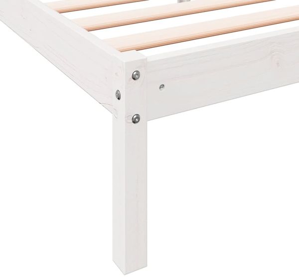 vidaXL Massivholzbett Extra Lang ohne Matratze Weiß 90x220 Kiefernholz 852417 Bild 7