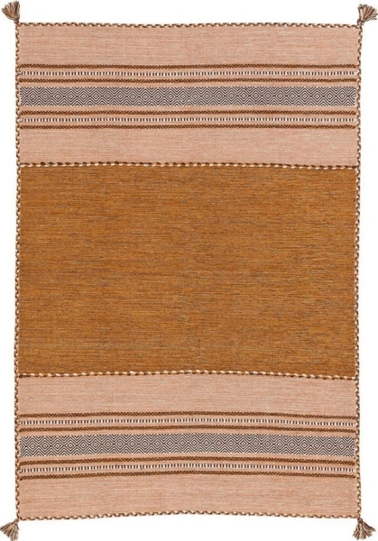 Pergamon Wollteppich Natur Teppich Kelim Navarro, Rechteckig, Höhe: 8 mm