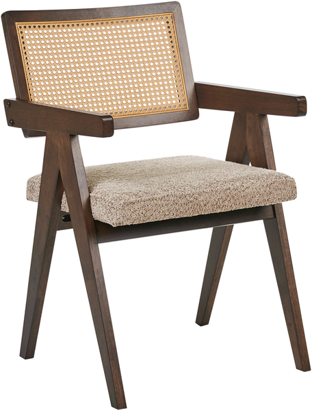 Esszimmerstuhl 2er Set AVA Holz Braun Taupe Bild 5