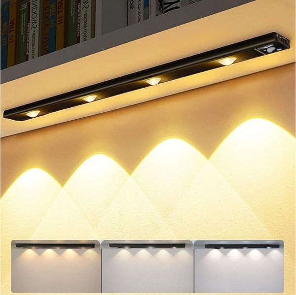 Lapalife LED Unterbauleuchte Dimmbar Schrankbeleuchtung mit Bewegungsmelder, 3 Farbtemperaturen, Magnetisch, Wiederaufladbar für Küche Schlafzimmer Kleiderschrank