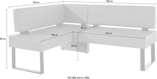 Home affaire Eckbank Oliver mit Metallgestell, Küchenbank, verschiedene Bezüge Cord Esszimmerbank OTTOs Choice Bild 3