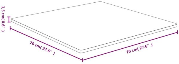 vidaXL Tischplatte 70x70x1,5 cm Bambus 352695 Bild 4