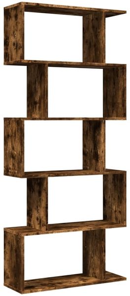 vidaXL Raumteiler-Bücherregal 5 Etagen Räuchereiche 70x24x161 cm 858097 Bild 2