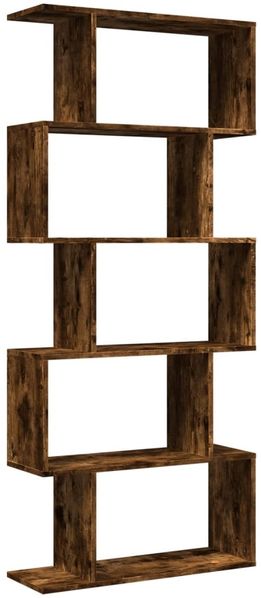 vidaXL Raumteiler-Bücherregal 5 Etagen Räuchereiche 70x24x161 cm 858097 Bild 6