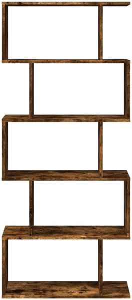 vidaXL Raumteiler-Bücherregal 5 Etagen Räuchereiche 70x24x161 cm 858097 Bild 5