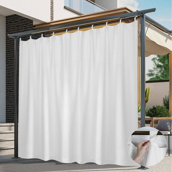 Jibenhome Gardine Vorhang Outdoor Gardinen mit Abnehmbaren Schlaufen (1 St), verdunkelnd, Wasserdicht