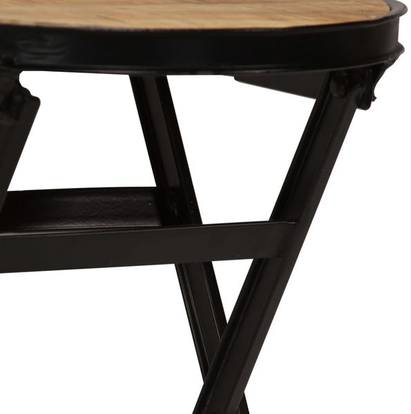vidaXL Schreibtisch mit Klapphocker Mangoholz Massiv 115x50x76 cm 245261 Bild 5