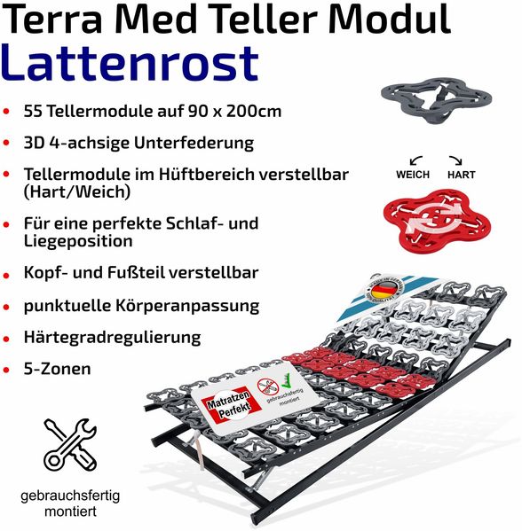 Setangebot: 2 Stück TerraMed T-Flex Teller-Lattenroste. 80x200cm. manuell verstellbar Bild 2