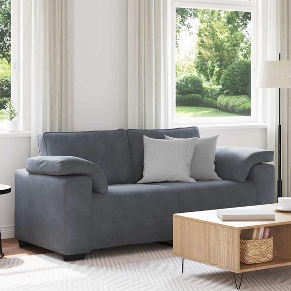 vidaXL Zweisitzer-Sofa Dunkelgrau 180x77x82 cm Samt 4105268