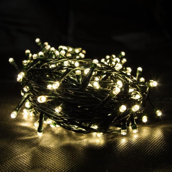 400er LED Lichterkette warmweiß Weihnachten Kabel grün 50m Festliche Beleuchtung