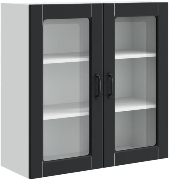 vidaXL Küchenschrank mit Regal Schwarz 80 x 31 x 80 cm Holzwerkstoff 885416
