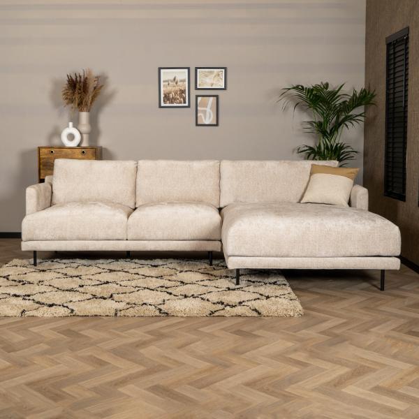 Bronx71 Ecksofa Denver Chenille weiß/beige rechts Bild 2