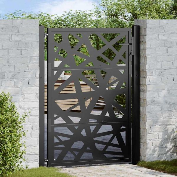 vidaXL Gartentor Schwarz 100x125 cm Stahl Leichtes Design 4100950