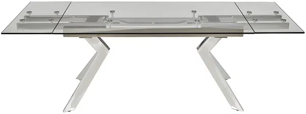 Esstisch Sicherheitsglas & Metall VELIKA - Ausziehbar Bild 5