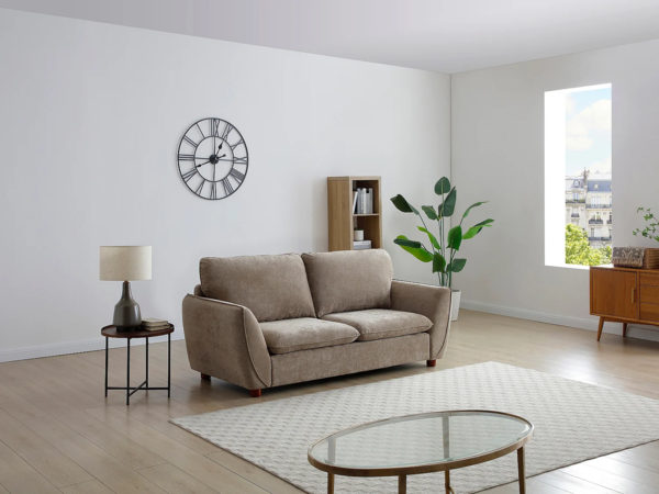 Vente-unique - Sofa 3‑Sitzer – Stoff – Taupe – MENARDIA