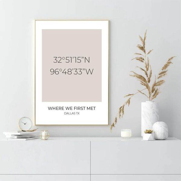Poster Koordinaten Personalisiert mit besonderem Wunschort und Wunschfarbe als Deko Print ohne Rahmen - 15 x 20 cm / 2