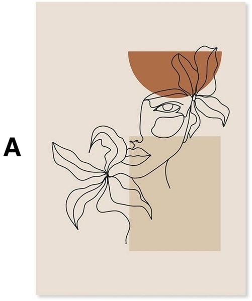 Poster Monstera Blätter und Pflanzen Blätter Abstrakt Boho als Deko Print ohne Rahmen - A / 60 x 90 cm
