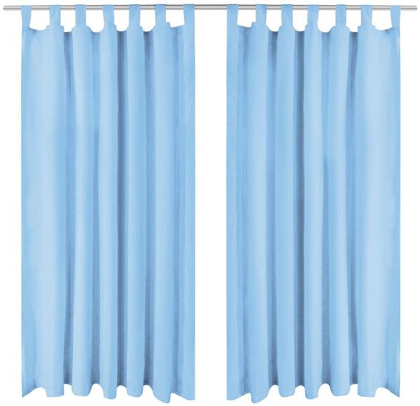 vidaXL Vorhänge Mikro-Satin 2 Stk. mit Schlaufen 140 x 175 cm Türkis 132219